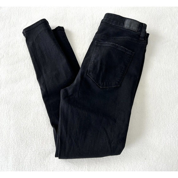 American Eagle Super Hi Rise Jegging Stretch‎ Women's 6 Regular Black Distressed - Picture 14 of 14